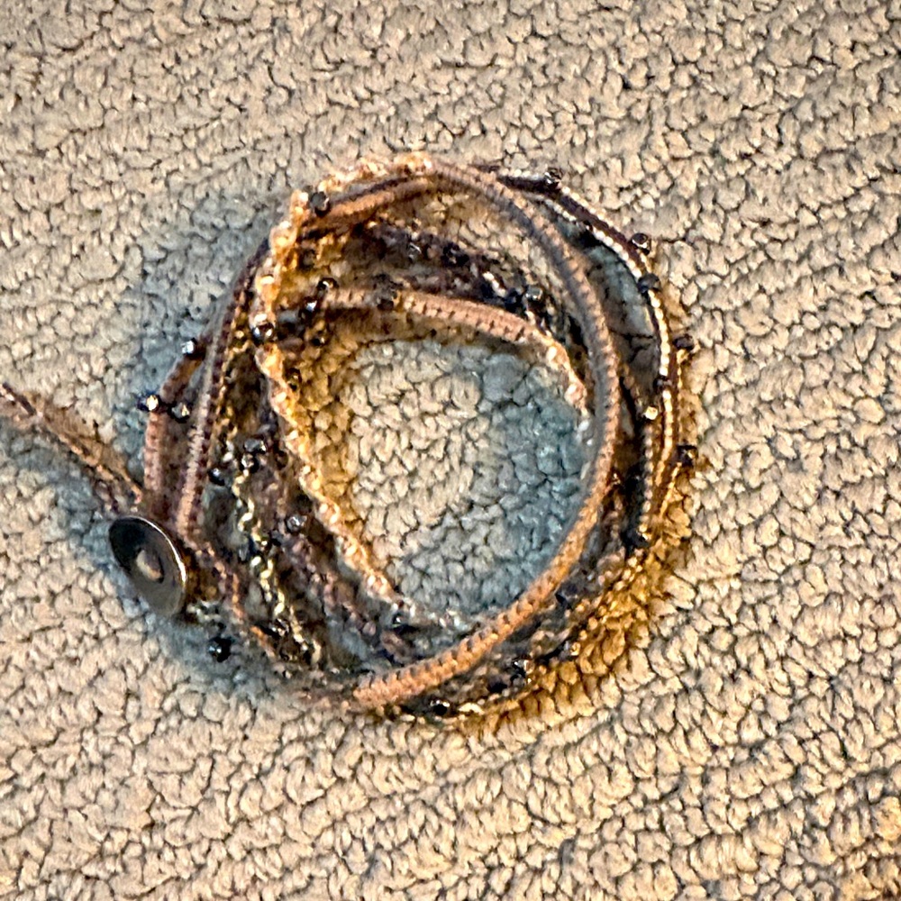 Chan Luu Beaded Wrap Bracelet with Button Closure